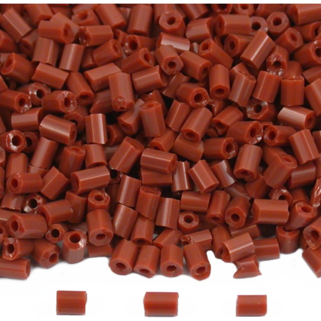 80 Grams Opaque Brown Bugle Glass Beads Beading Size 1